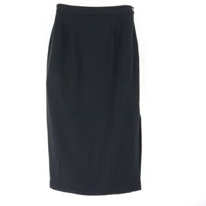Gianni Lined Skirt Long Straight Womens Size 8‎ Black Polyester Blend Slit